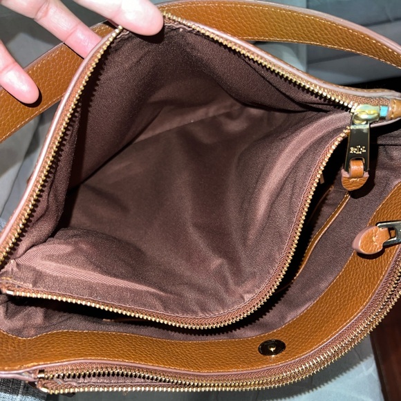 Lauren Ralph Lauren $498 Pebble Leather Doublr Zip  Hobo Shoulder Bag - Picture 9 of 17